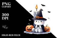 Funny Halloween Clipart Candle PNG Product Image 2