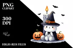Funny Halloween Clipart Candle PNG Product Image 3