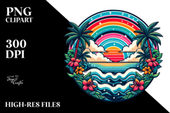 Retro Tropical Rainbow Sunset, 20 oz Tumbler Product Image 2