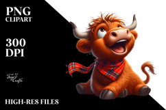 Goofy Highland Cow with Bandana PNG Product Image 2
