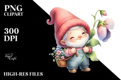 Baby Gnome with Sweet Pea PNG Product Image 2