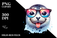 Funny Seal with Sunglasses | Sublimation Clipart Product Image 2