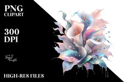 Abstract Shiny Calla Lily Watercolor | Sublimation Clipart Product Image 1