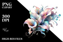 Abstract Shiny Calla Lily Watercolor | Sublimation Clipart Product Image 1