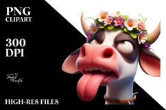 Exaggerated Cartoon Cow Digital Art Product Image 2