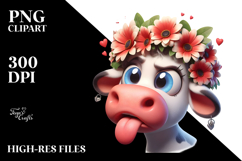 Exaggerated Cartoon Cow Digital Art Product Image 2