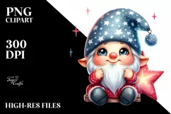 sitting,Baby Gnome on Star PNG Product Image 3