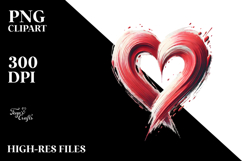 Simple Paintbrush-style Heart PNG Product Image 2