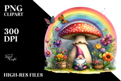 Colorful Gnome House Mushroom Clipart Product Image 2