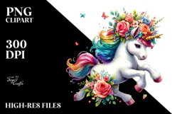 Funky Unicorn Jumping, Transparent PNG Product Image 2