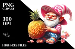 Gnome in Beach Wear with Jackfruit | Clipart Product Image 3