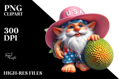 Cute Gnome Beach Wear Holding Jackfruit | Sublimation Product Image 2