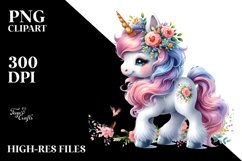Baby Unicorn in Swedish Countryside PNG Product Image 1