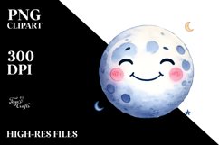 Simple Smiling Moon PNG Product Image 2