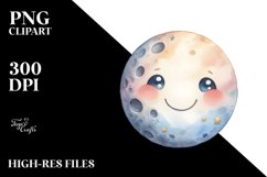 Smiling Moon and Stars PNG Product Image 2