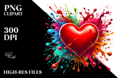 Digital Red Glossy Heart, Transparent PNG Product Image 2