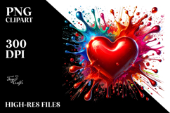 Colorful Red Glossy Heart PNG Product Image 2