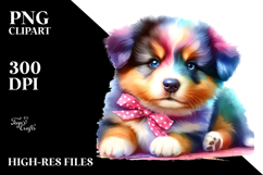 Colorful Baby Dog Watercolor Clipart Product Image 2
