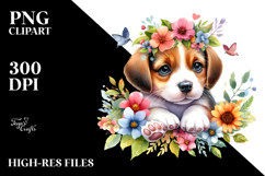 Colorful Baby Dog Watercolor Clipart Product Image 2