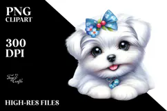 Happy Baby Maltese PNG Product Image 2