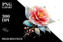 Camellia Made of -Like Material, High-Res PNG Product Image 2