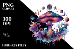 Magical Celestial Mushroom Tarot PNG Product Image 2
