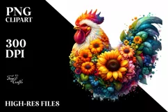 Abstract Watercolor Chicken, Transparent PNG Product Image 3