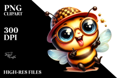 Cute Baby Bee with Rocker Look PNG Product Image 2