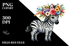 Zebra with Flower Crown | Clipart Product Image 2