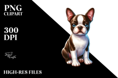 Cute Boston Terrier Surf Clipart Product Image 2