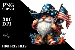 Detailed Patriotic Cowboy Gnome Clipart Product Image 3