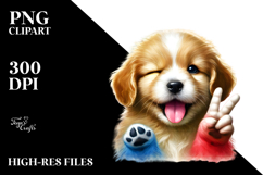 Digital Puppy Showing Victory Sign, Transparent PNG Product Image 2