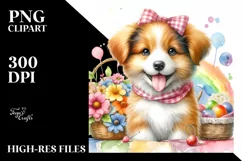 Colorful Watercolor Cute Dog Clipart Product Image 3