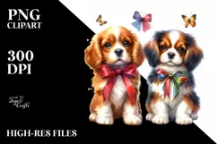 Colorful Watercolor Cute Dog Clipart Product Image 1