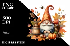 Detailed Autumn Gnome PNG Product Image 3