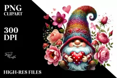 Valentines Gnome with Detailed Hat, High-Res PNG Product Image 2