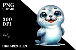 Expressive Baby Seal with Phishing Road | Sublimation Product Image 2