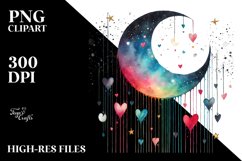 Simple Watercolor Moon, High-Res PNG Product Image 2