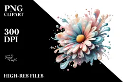 Abstract Daisy made of Glossy Watercolor Product Image 2