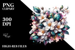 Glossy Jasmine Metallic Abstract Watercolor Clipart Product Image 3