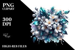 Abstract Glossy Jasmine Watercolor Clipart Product Image 3