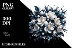 Abstract Glossy Jasmine Watercolor Clipart Product Image 1