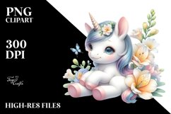 Pastel Baby Unicorn Freesia | Sublimation | Clipart Product Image 3