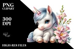 Pastel Baby Unicorn Freesia | Sublimation | Clipart Product Image 3