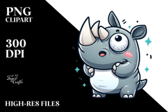 Cartoony Cartoon Rhino PNG Product Image 2