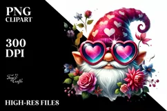 Colorful Valentine Gnome PNG Product Image 2