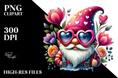 Valentines Gnome with Sunglasses, PNG Product Image 2
