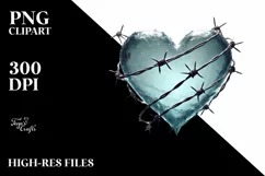 Heart with Barbwire, Transparent PNG Product Image 2