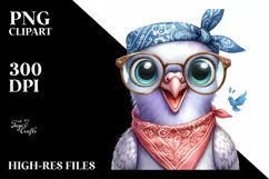 Dove Bandana es Big Eyes Bird Clipart Product Image 1