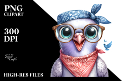 Dove Bandana es Big Eyes Bird Clipart Product Image 2